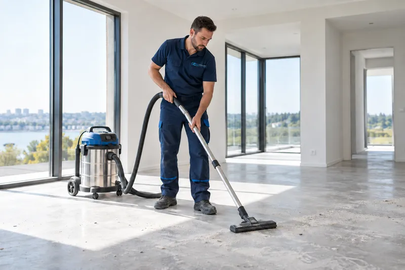 Bouwstof stofzuigen na de oplevering van een nieuw interieur